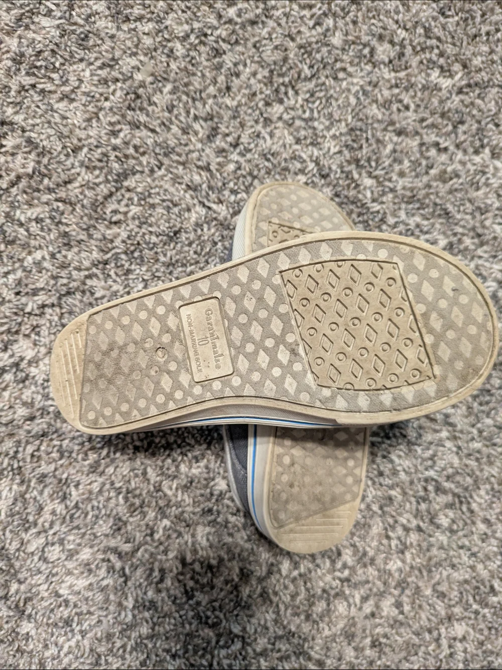 Garanimals Gray Canvas Slip-On Kids Shoes with Blue Insole